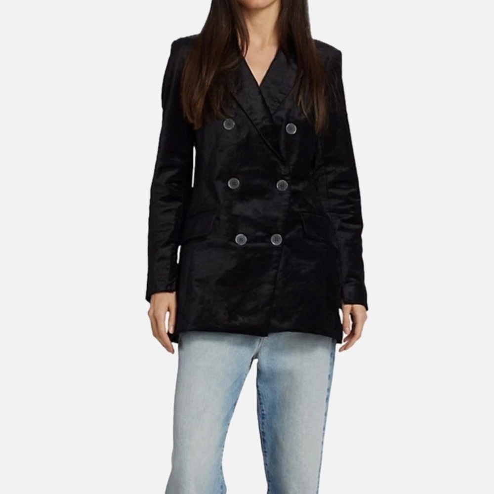 Free People Cosmo Double-Breasted Velvet Blazer - Picture 4 of 8